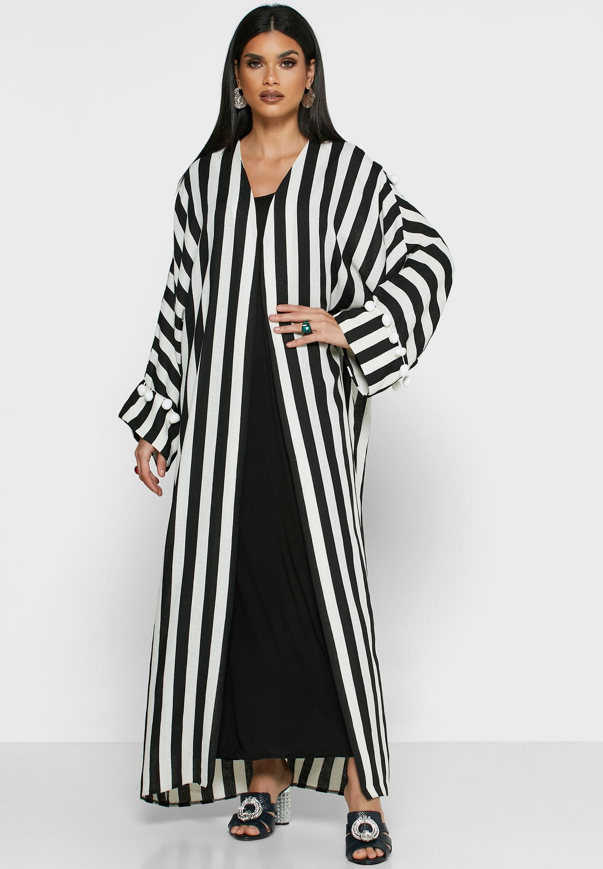 Buy Thouq multicolor Striped Abaya for Women in Dubai, Abu Dhabi