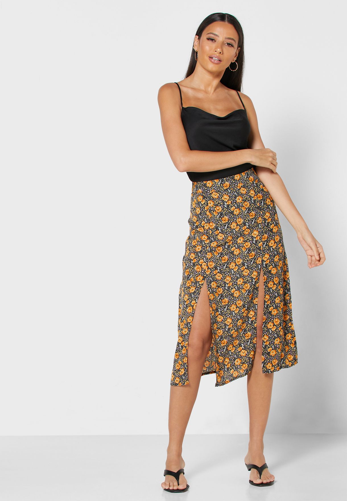 Midi Skirt With Slit Sale, 59% OFF | www.ingeniovirtual.com