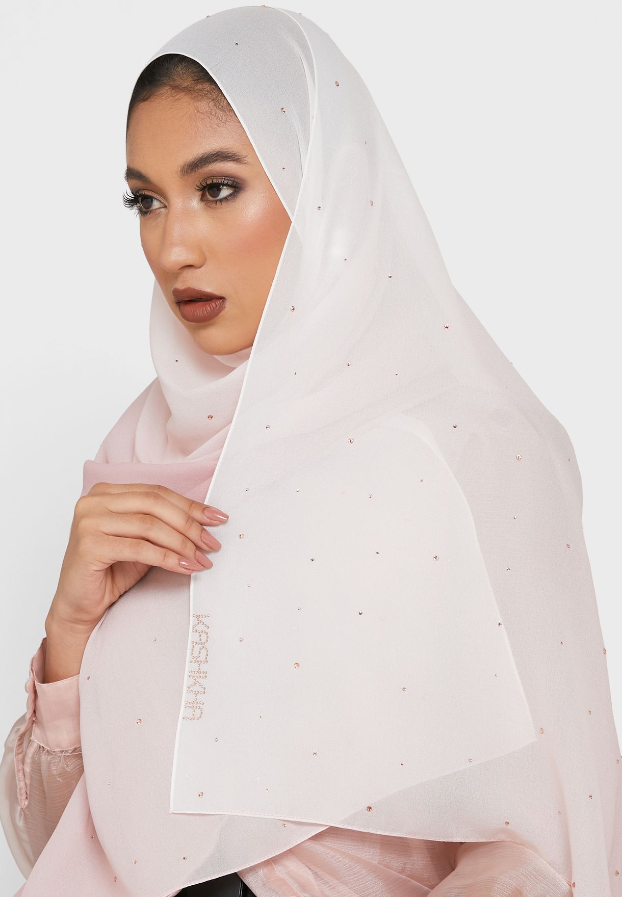 Chiffon Hijab Shaded With Stone
