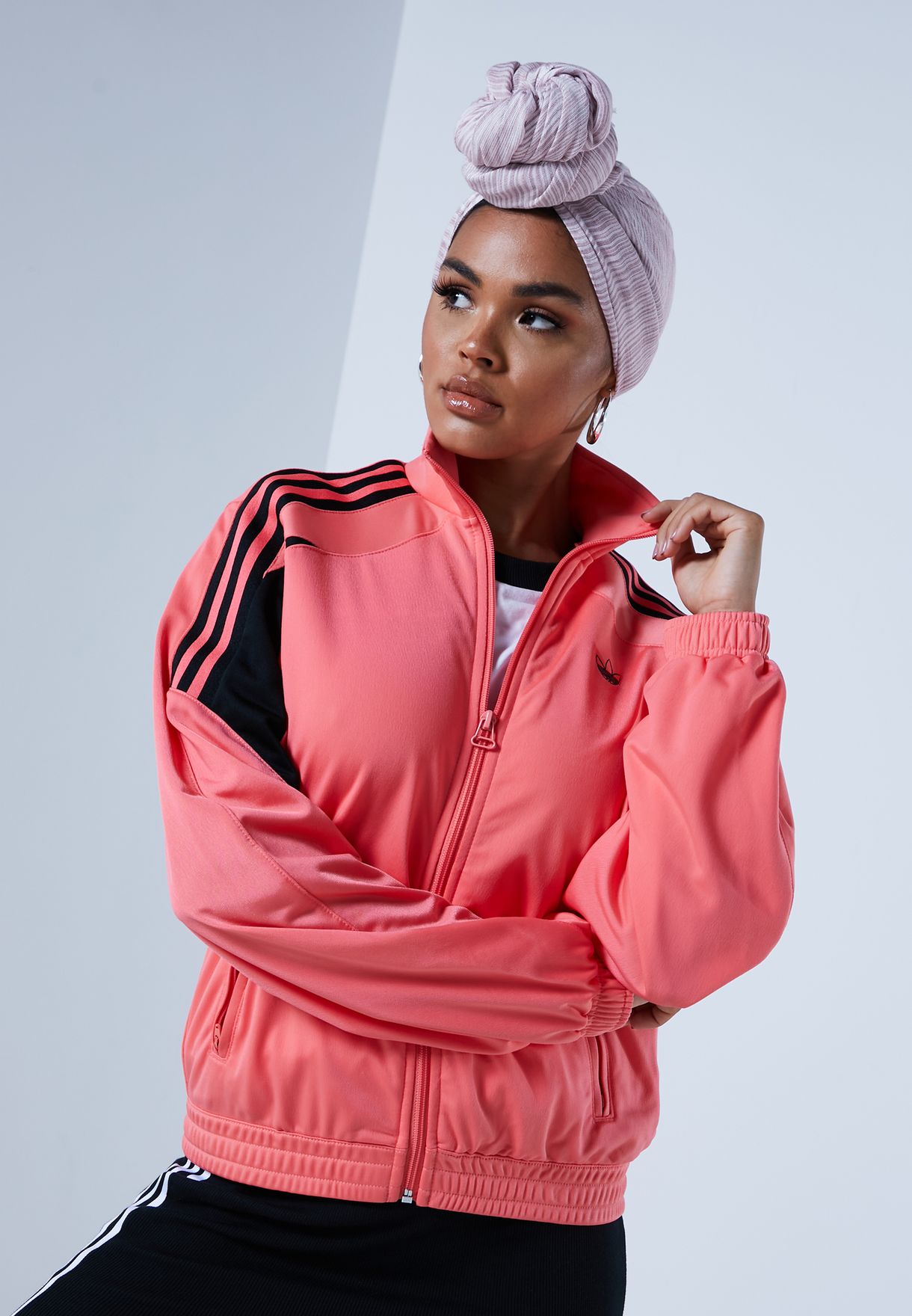 adidas track top orange