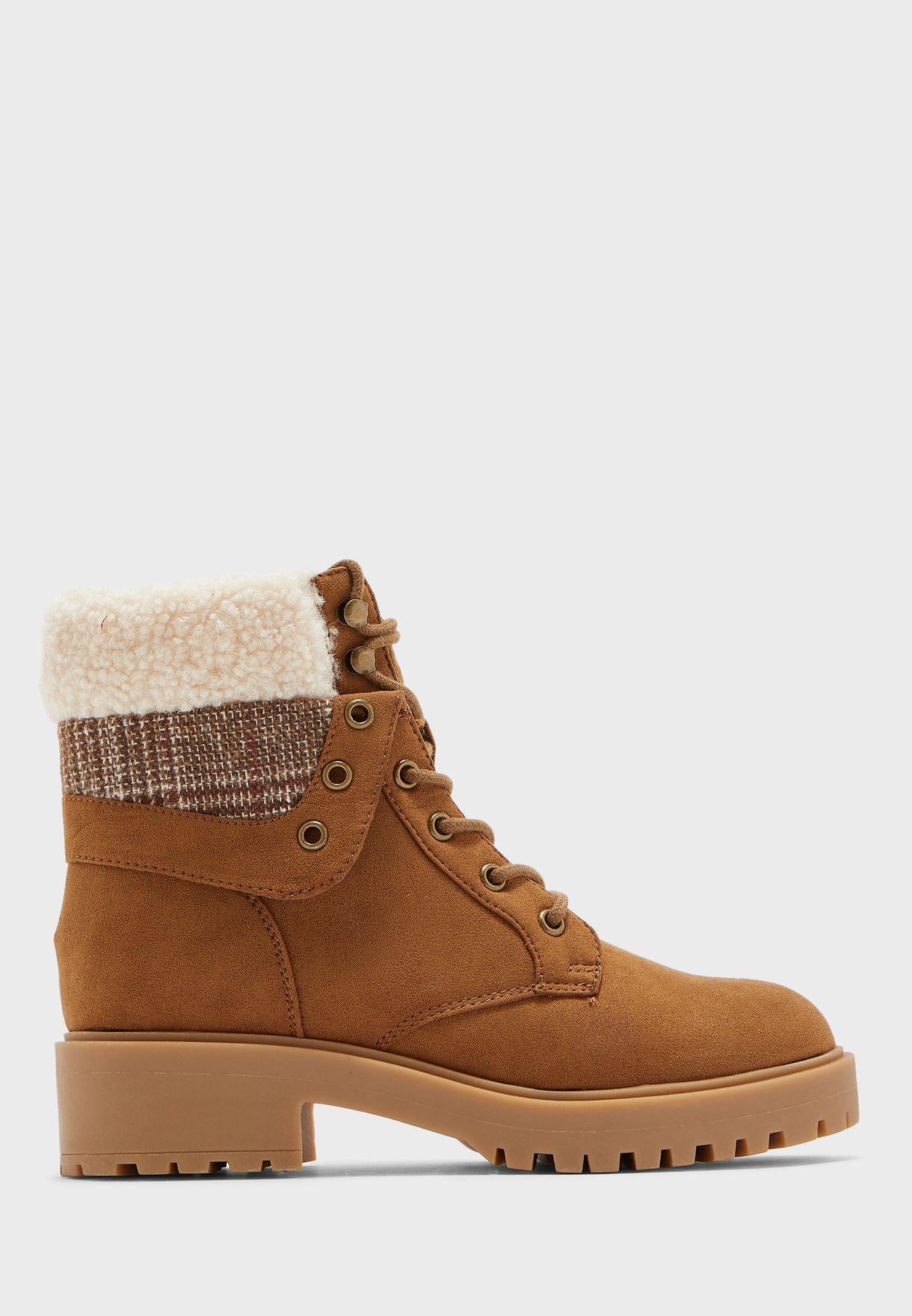 new look brown lace up boots