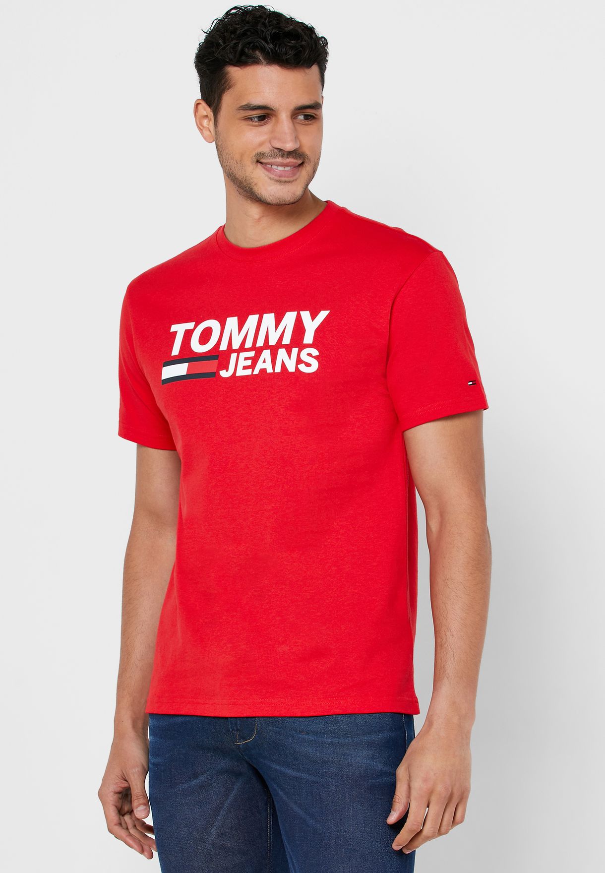 Tommy Jeans red Classics Logo Crew Neck 