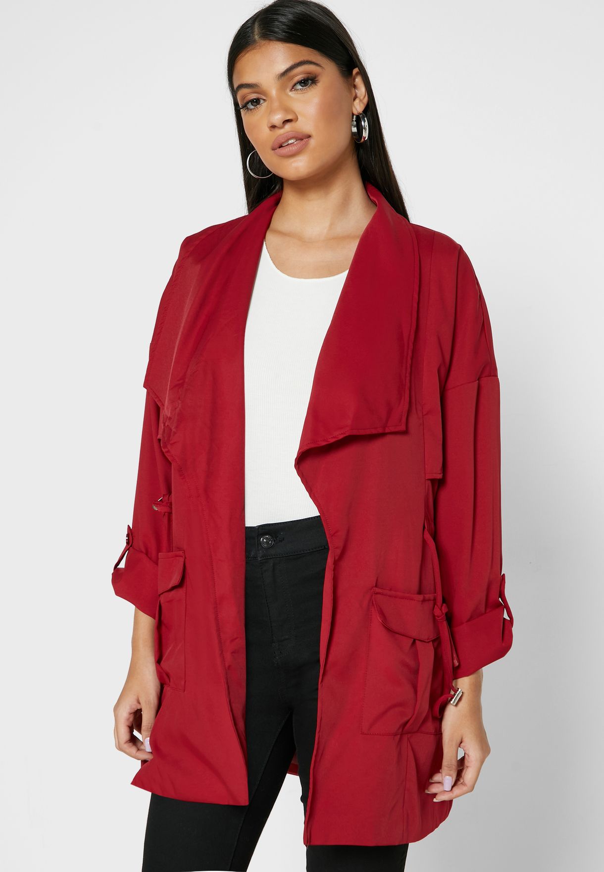 red waterfall blazer