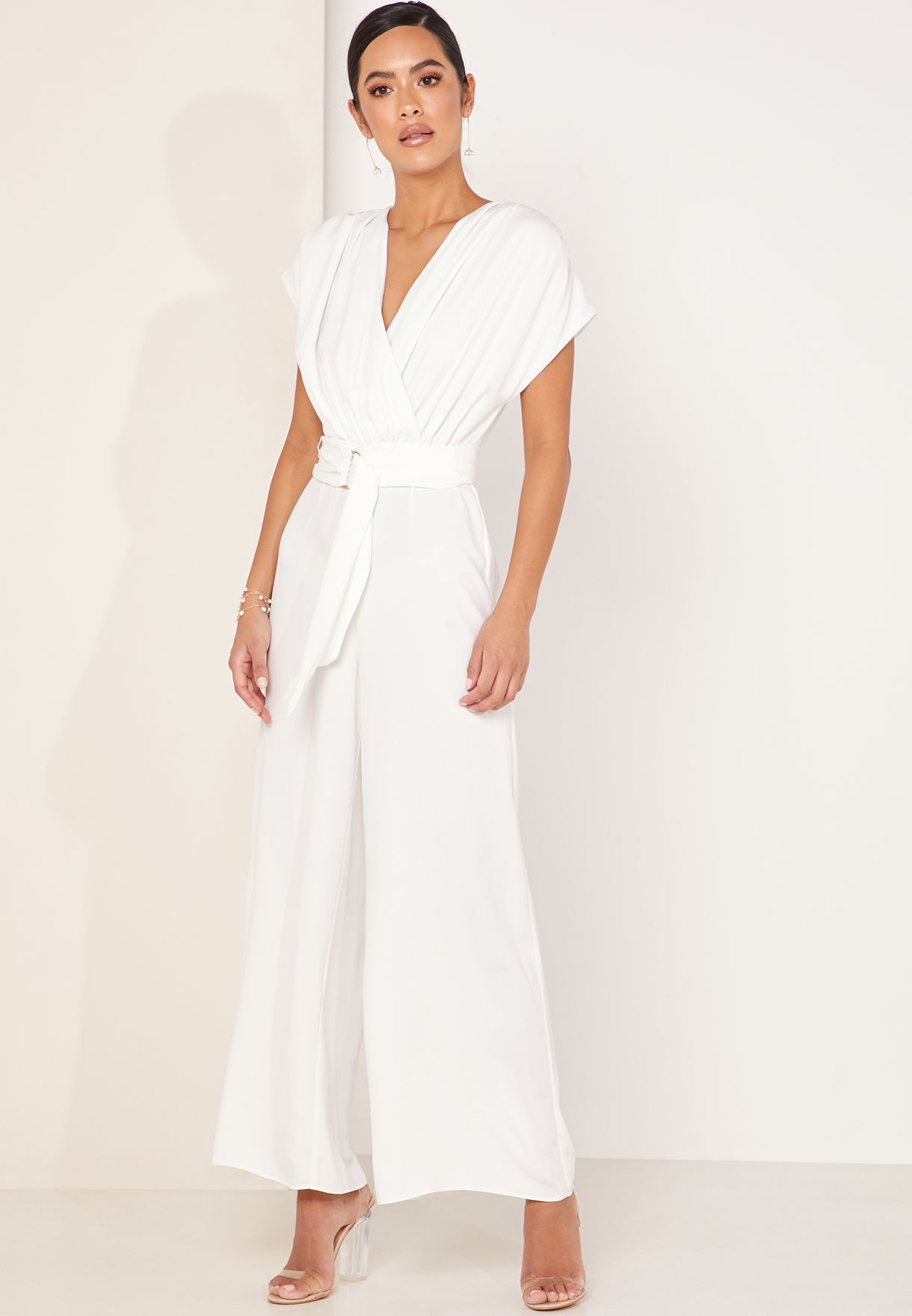 white wrap jumpsuit