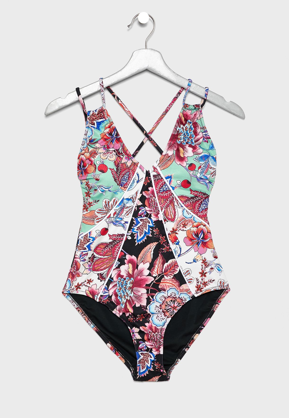 Buy Trendyol Prints Printed Plunge Swimsuit For Women In Mena Worldwide Tbess19ch0059 A Ok Renkli