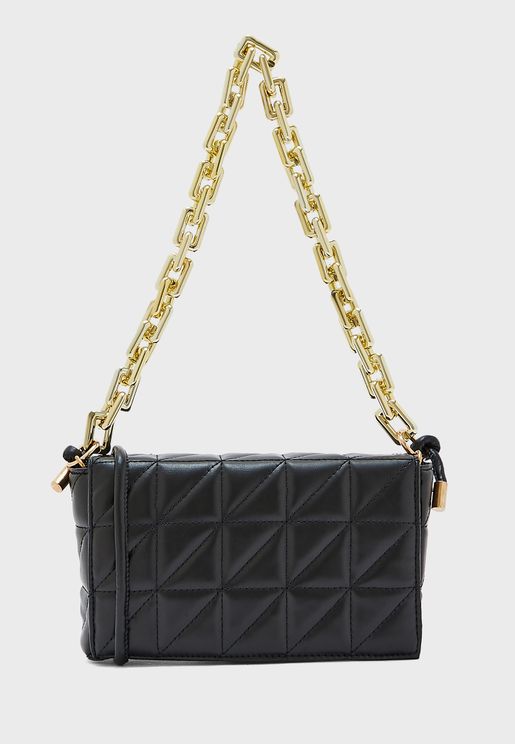 Quilted Chain Detail Crossbody