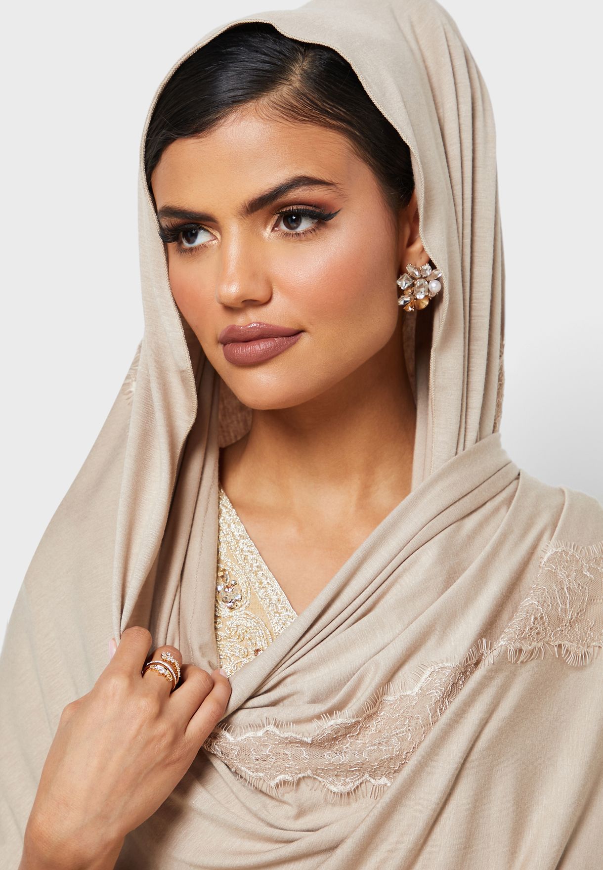 Buy Kashkha beige Lightweight Scarf for Women in MENA, Worldwide