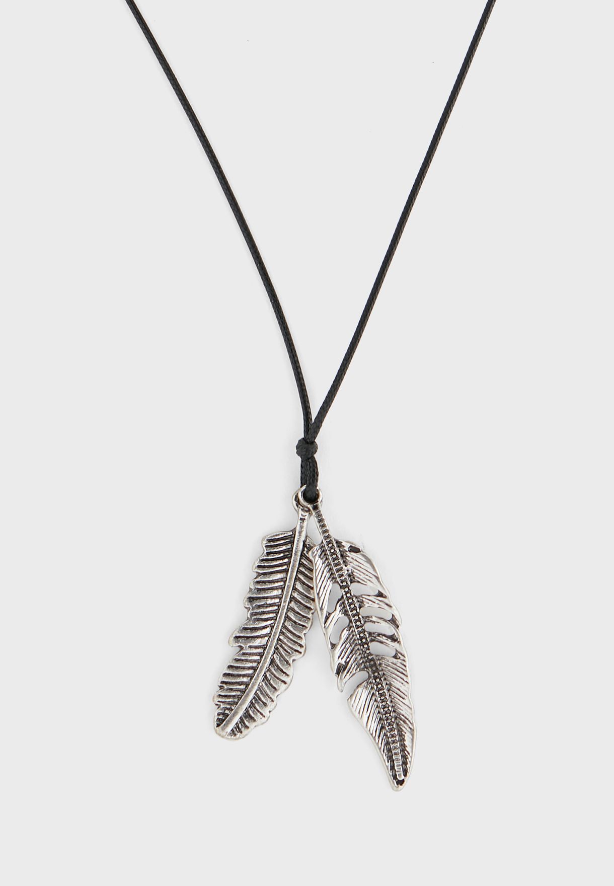 Feathers Adjustable Cord Necklace