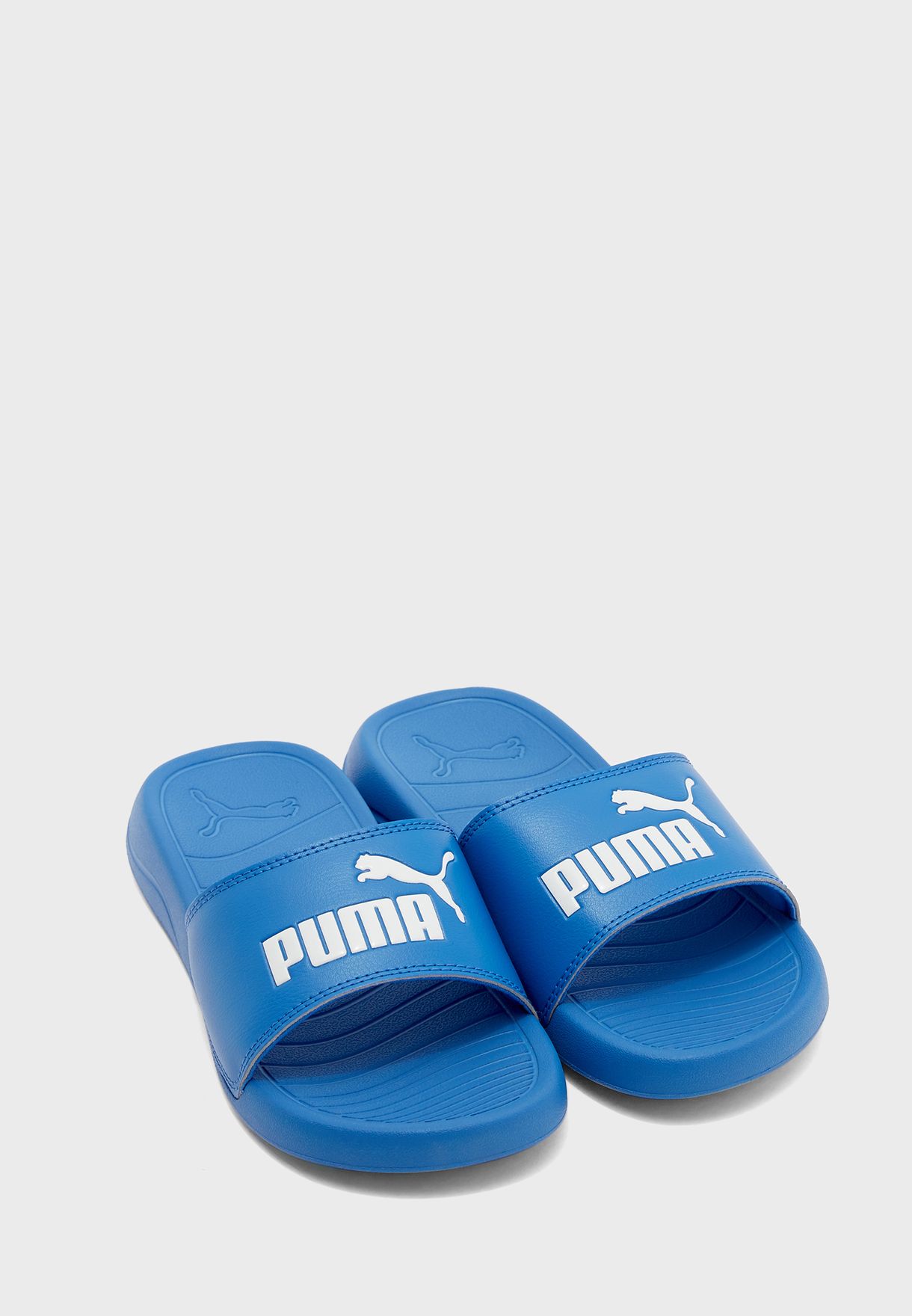 puma blue slides