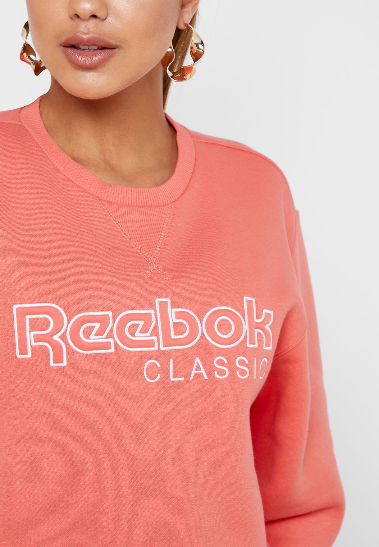 reebok pink sweatshirt