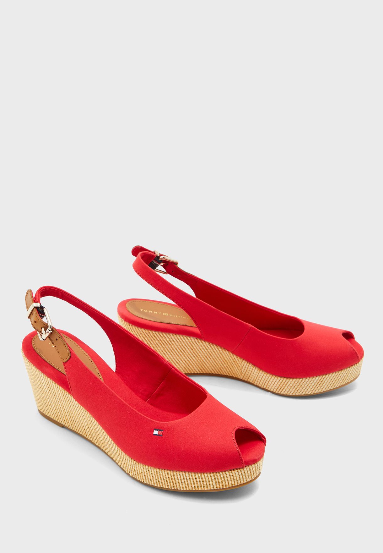 tommy hilfiger red wedge sandals