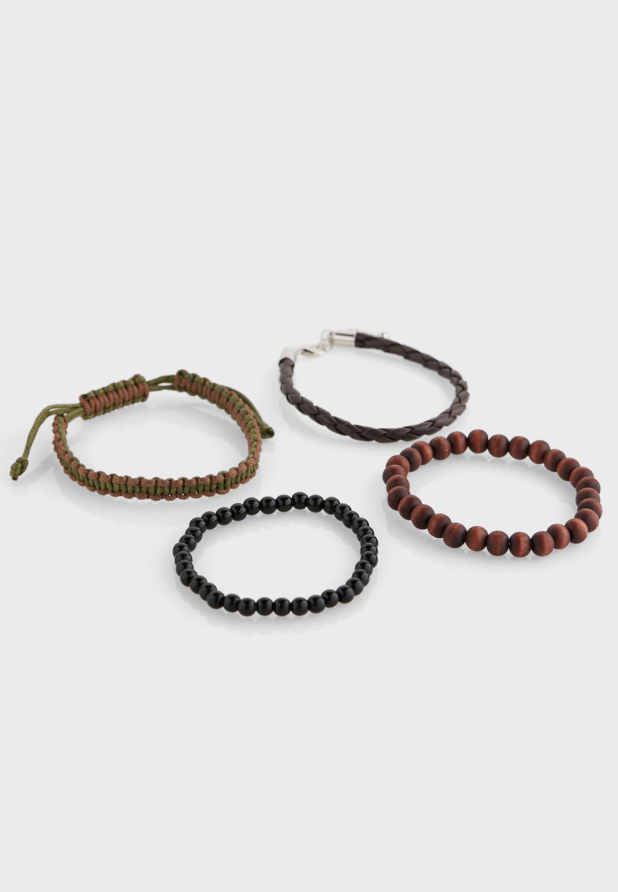 4 Pack Beade And Cord Bracelets