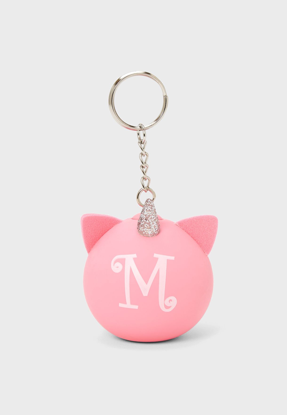 Pink Initials M Keychain