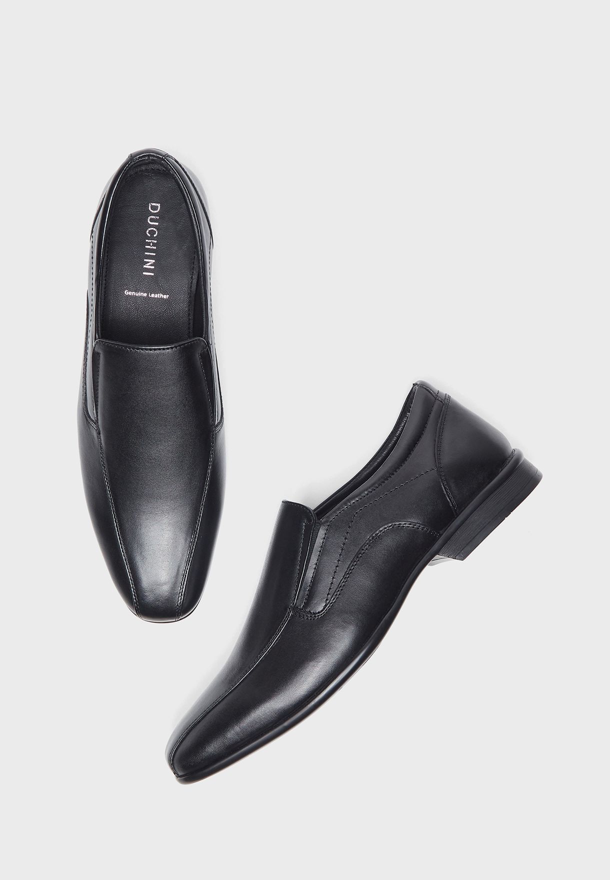 Buy Duchini black Formal Slip One Loafers for Men in MENA, Worldwide