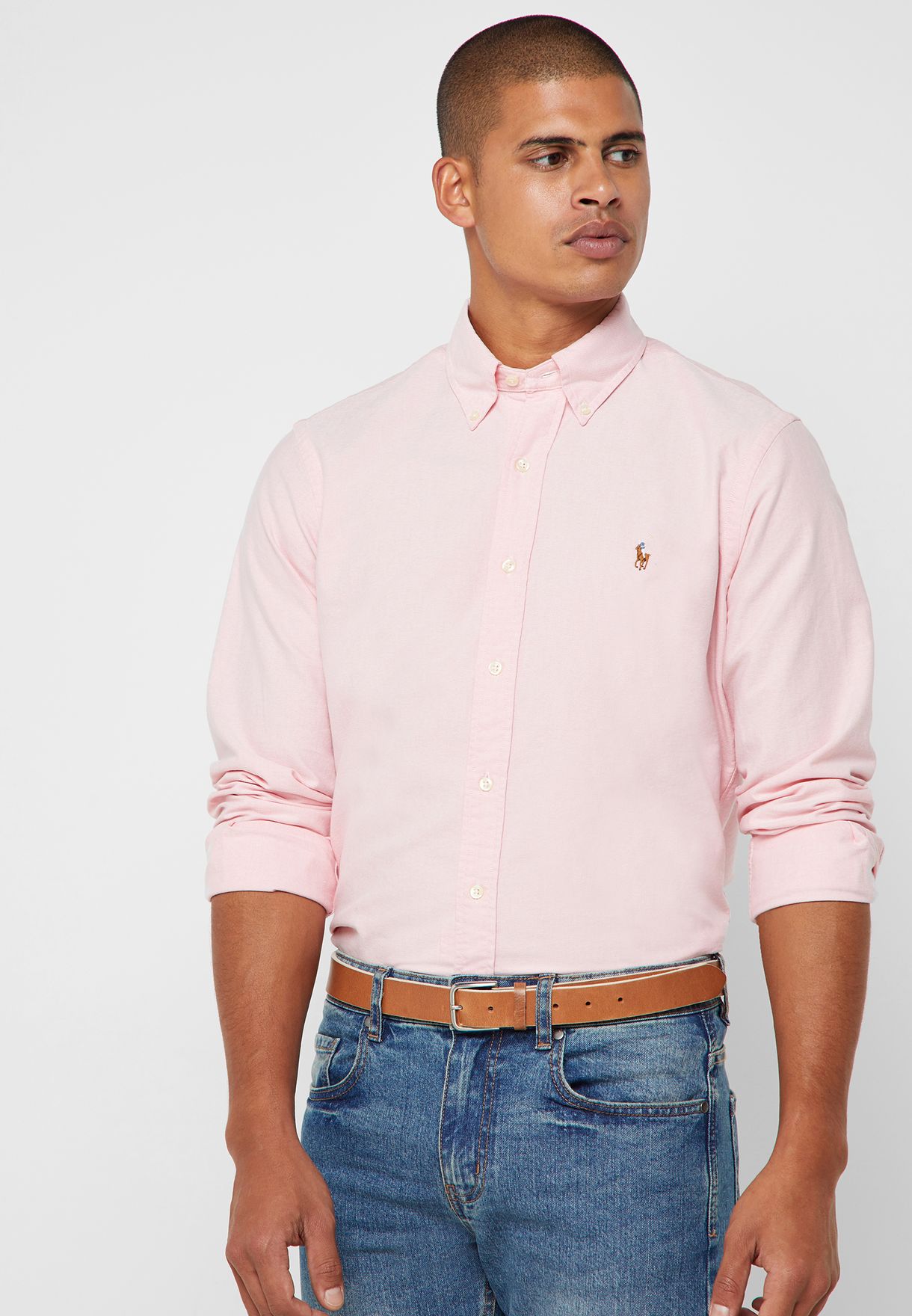 Buy Polo Ralph Lauren pink Oxford Regular Fir Shirt for Men in MENA ...