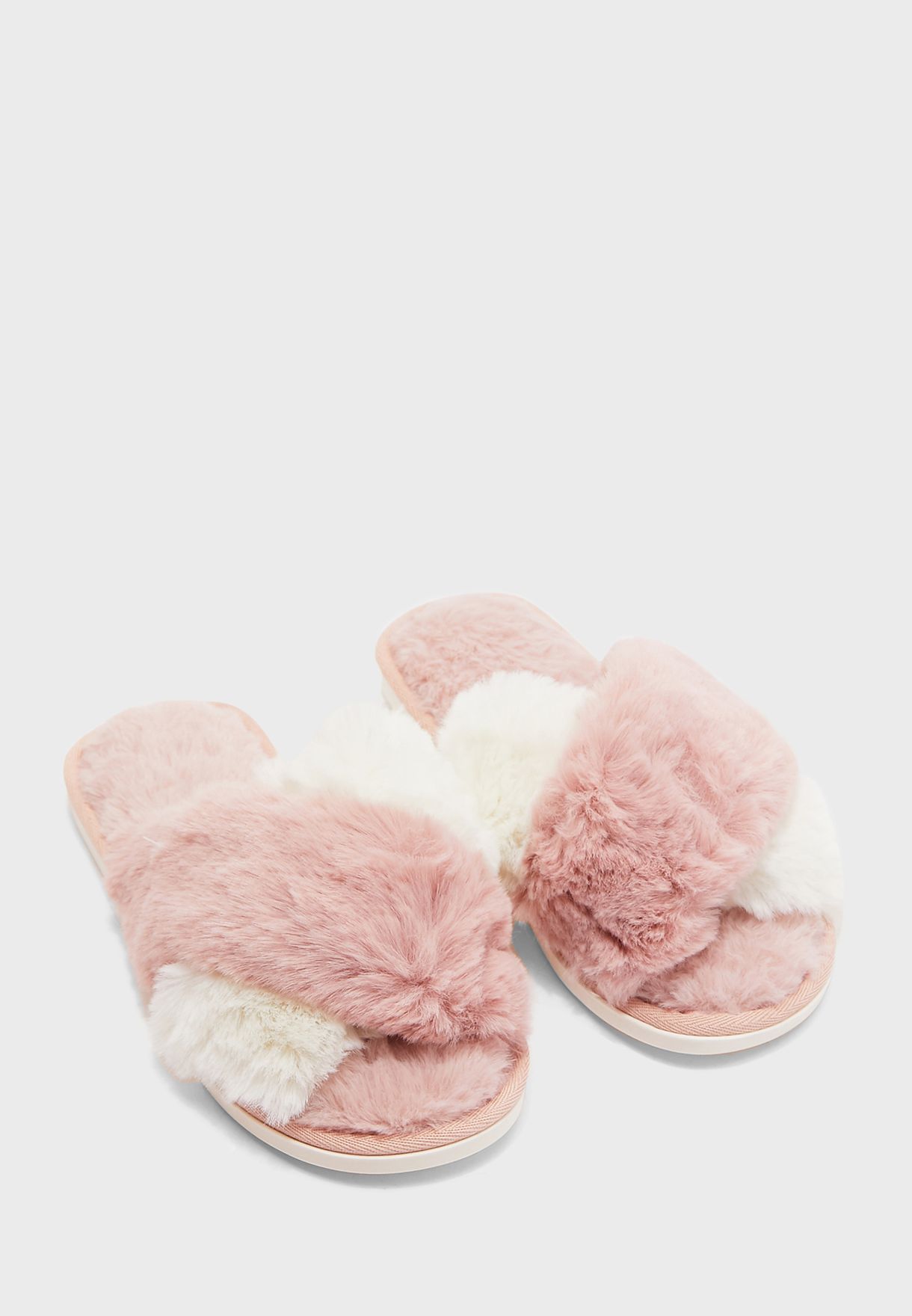 ginger fur slippers