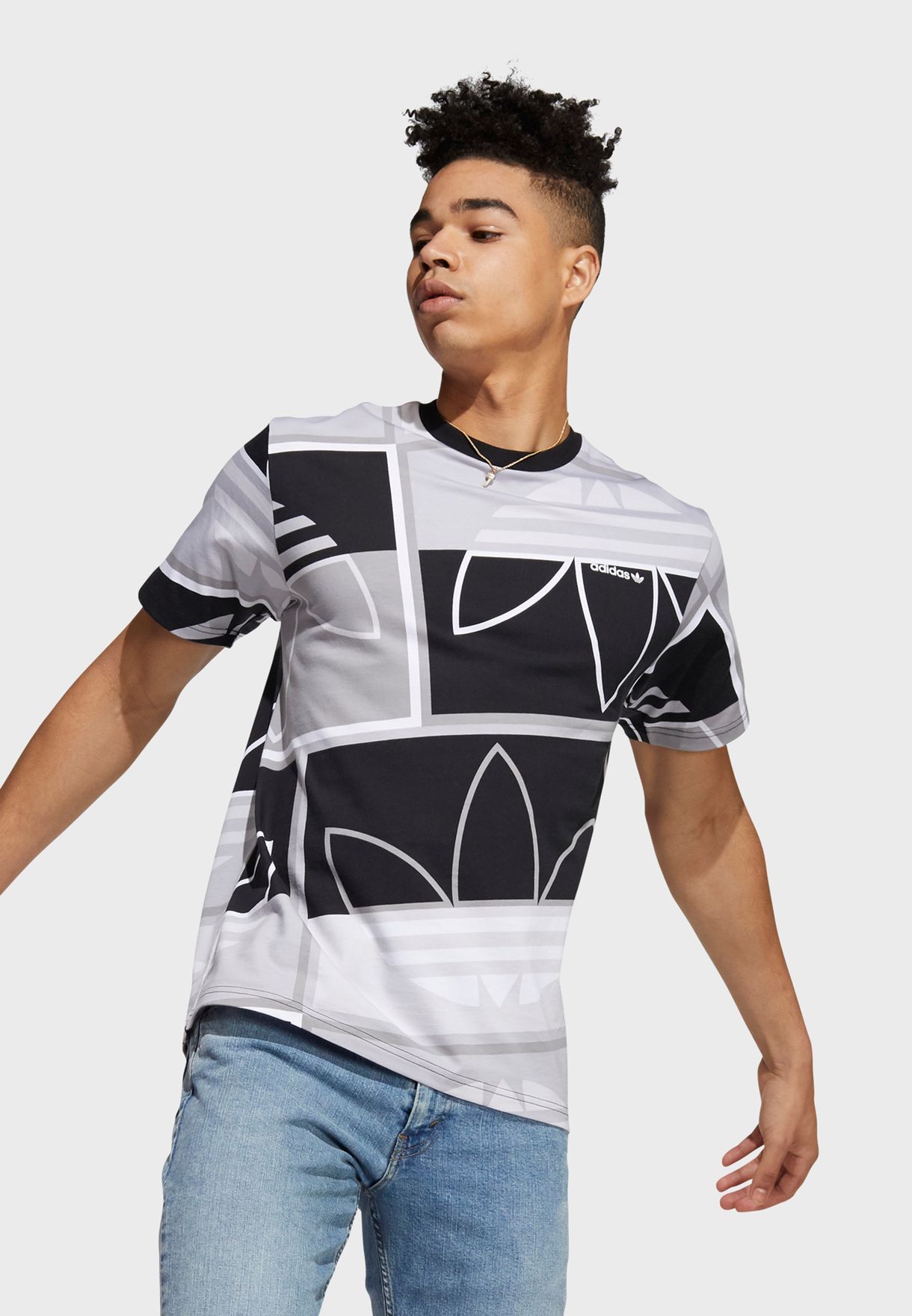 Buy adidas Originals black Play Aop Logo T-Shirt for Kids in MENA ...