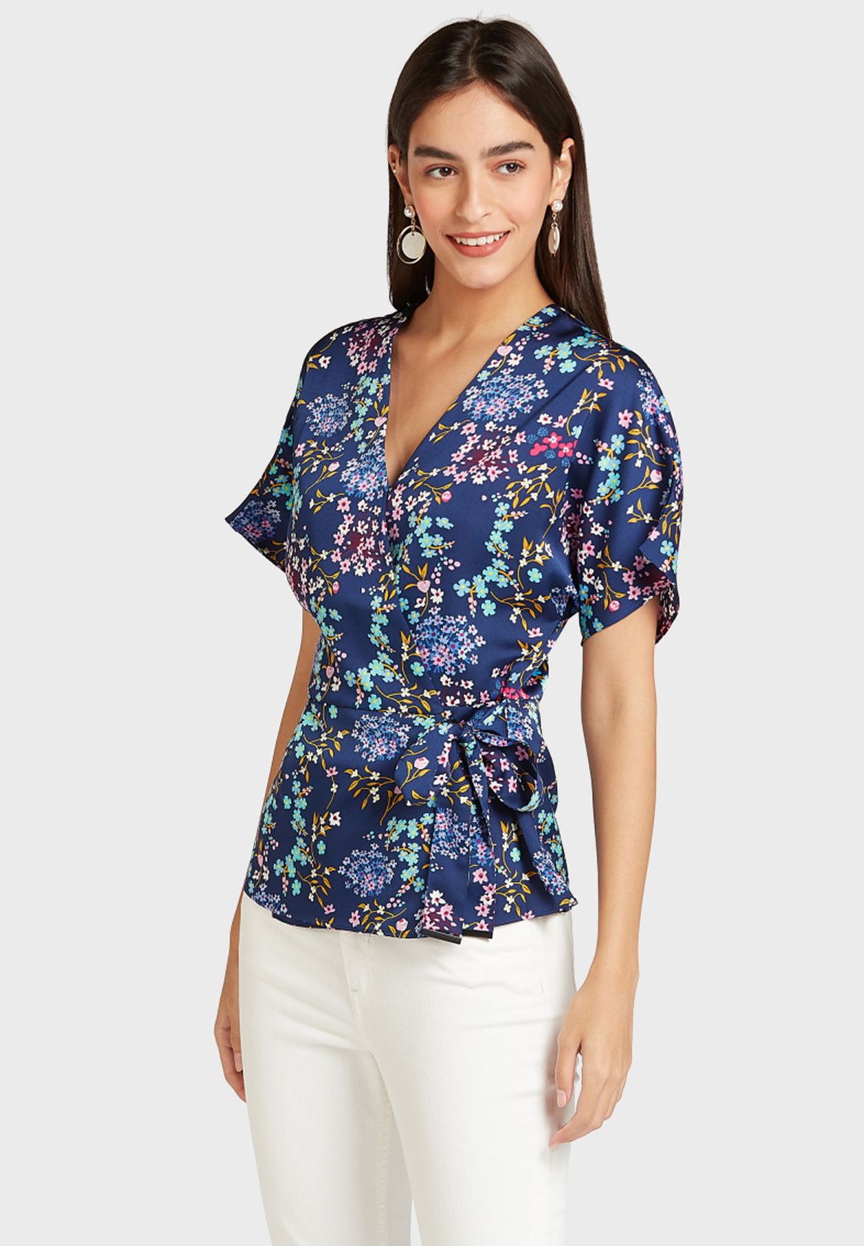 Buy Iconic prints Floral Wrap Top for Women in MENA, Worldwide