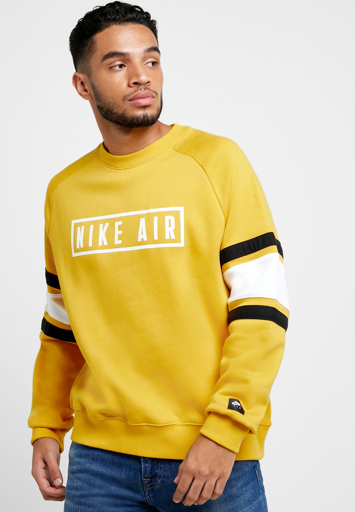 nike air logo sweatshirt yellow