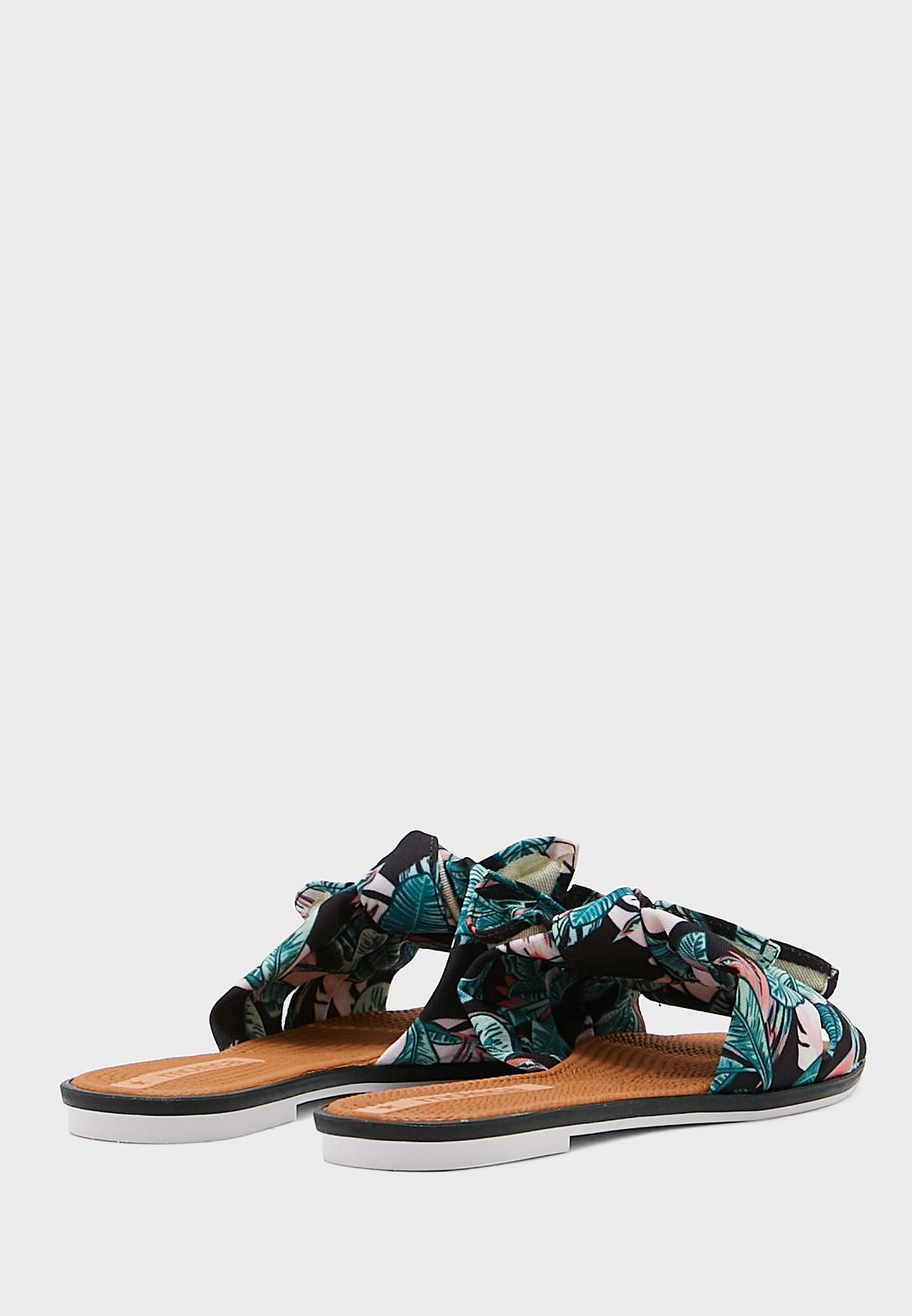 Casual Knot Printed Flat Sandals