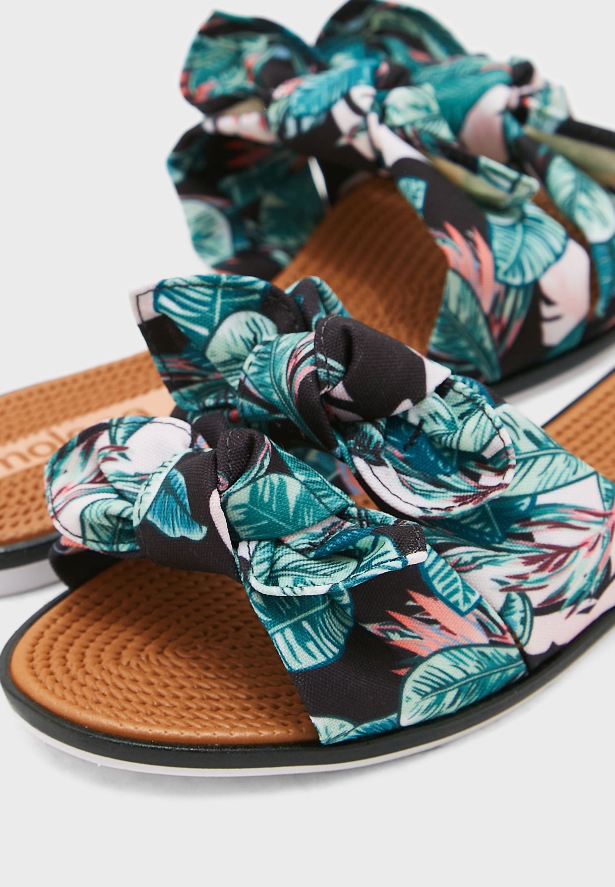 Casual Knot Printed Flat Sandals