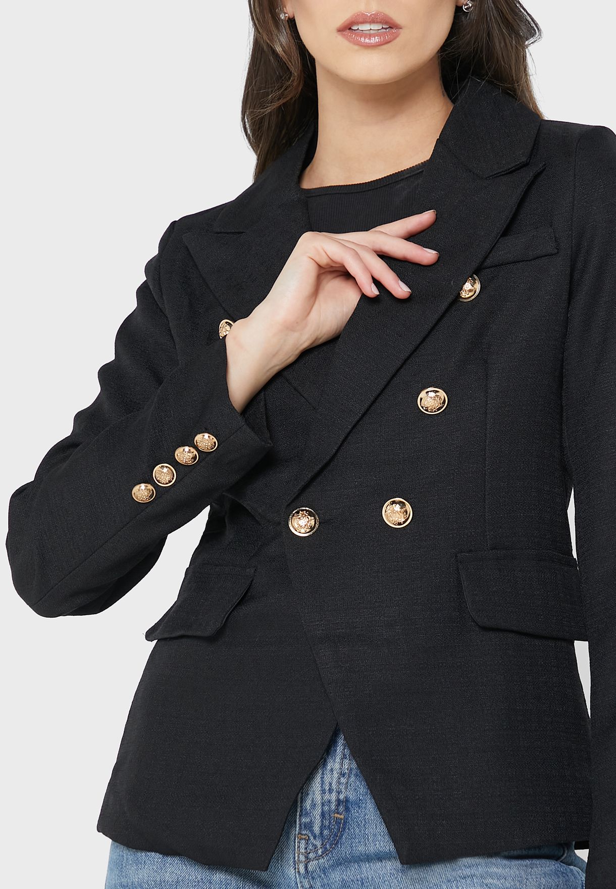 Button Detail Tailored Blazer