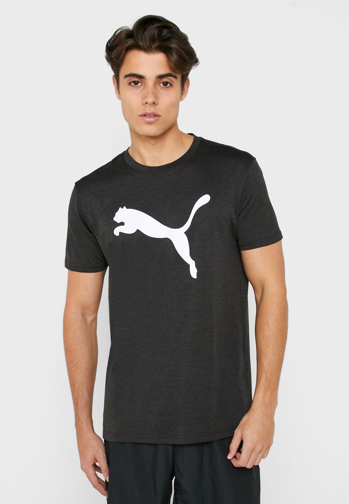 Buy PUMA black Heather Cat T-Shirt for 