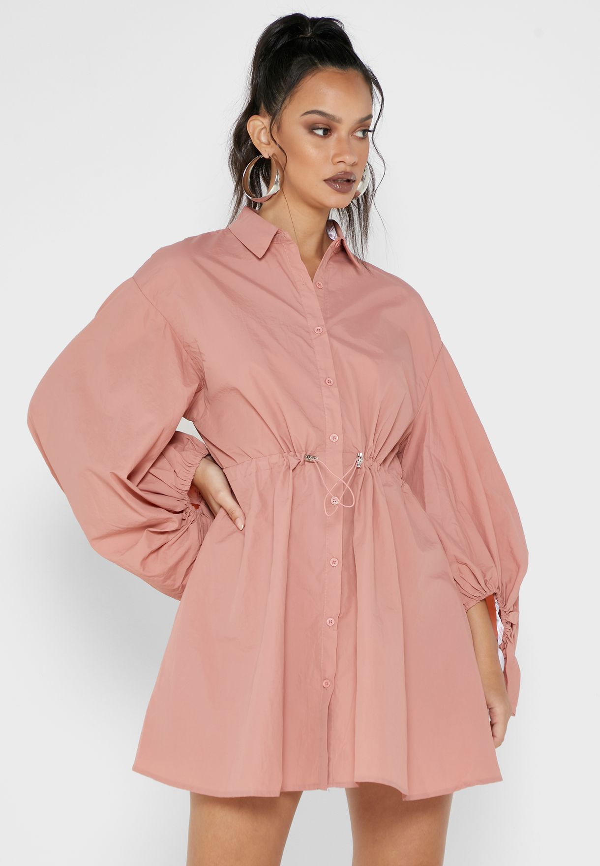 balloon sleeve oversized shirt