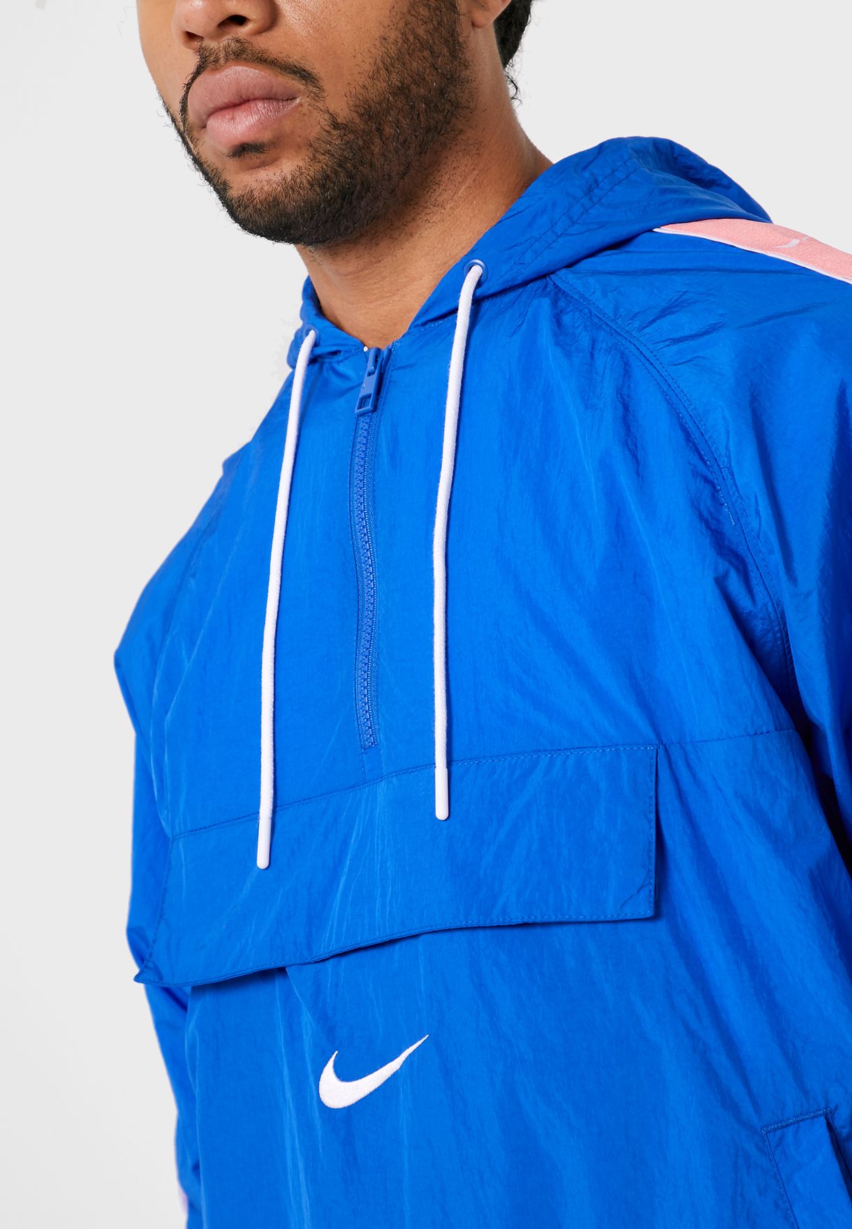 nike taped swoosh popover jacket