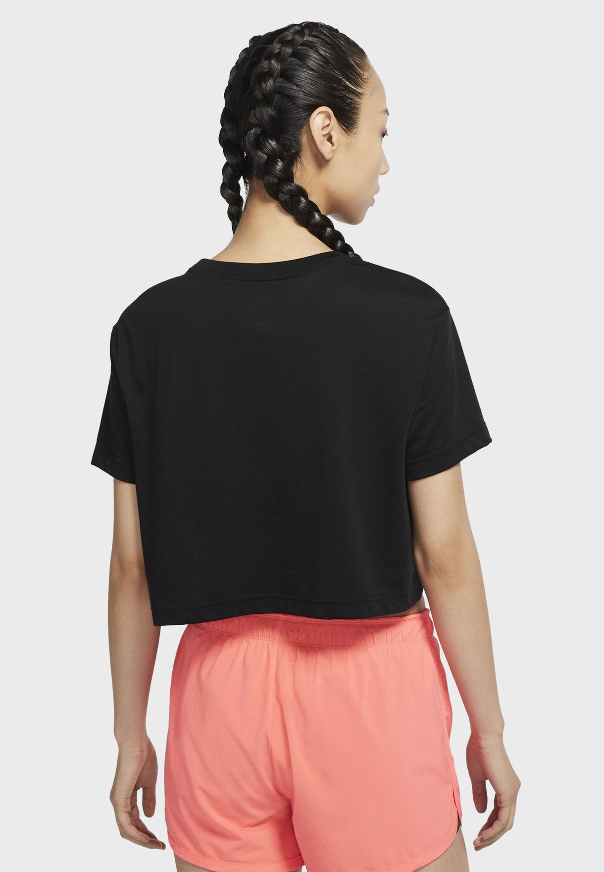 Buy Nike black Dri-FIT Goddess Cropped T-Shirt for Kids in MENA, Worldwide