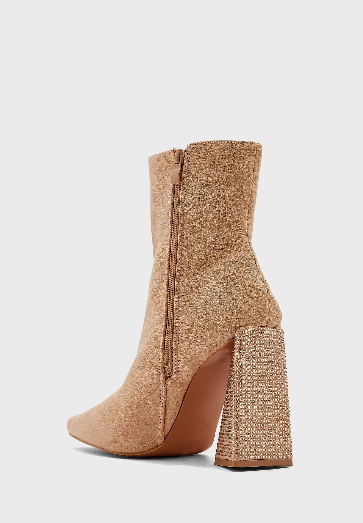 Diamante Heel Pointed Boot