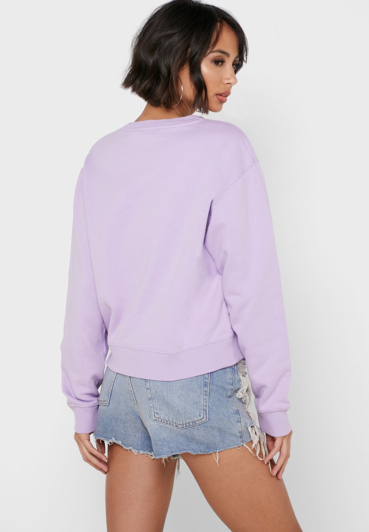 purple guess sweater