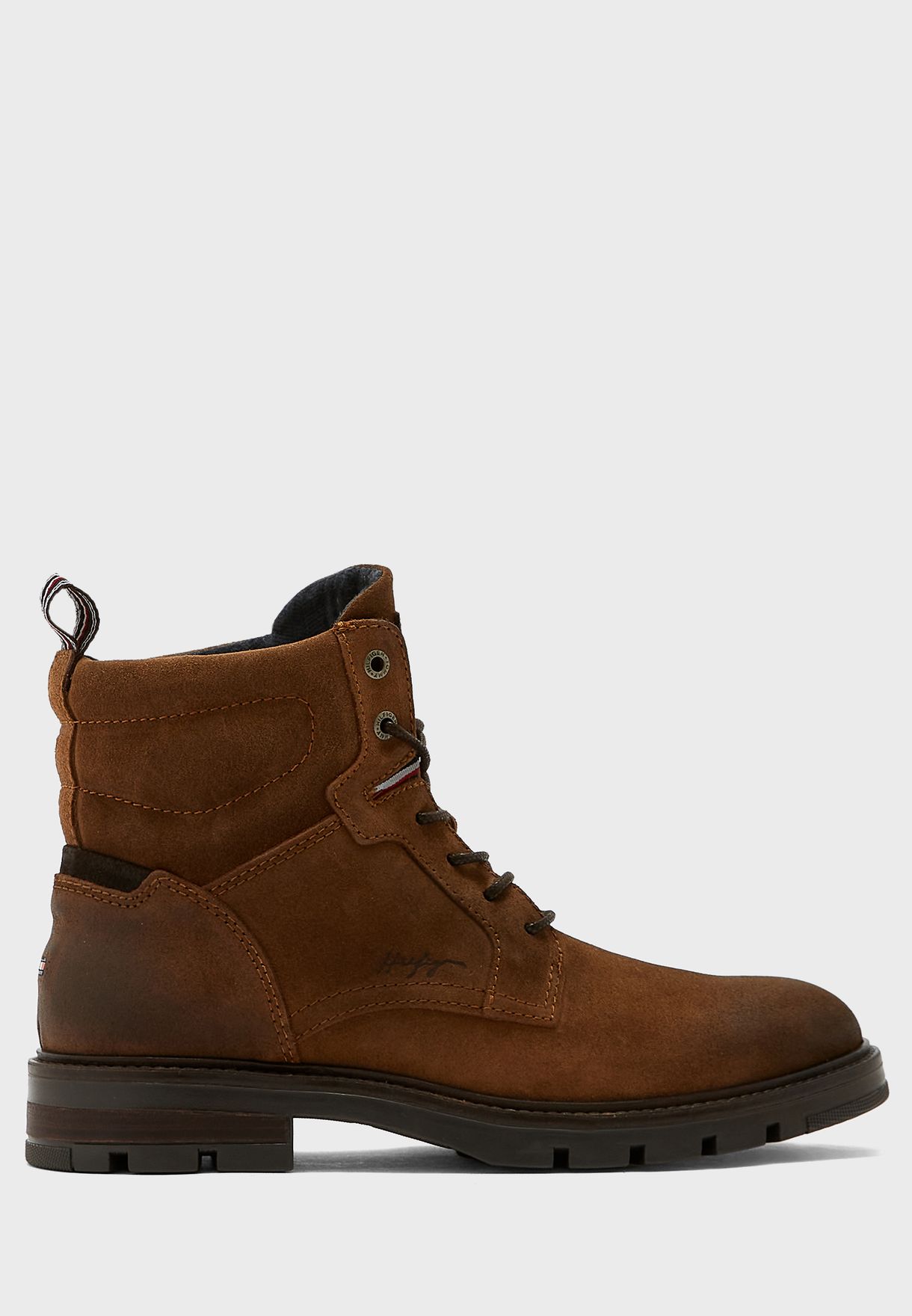 tommy hilfiger brown suede boots