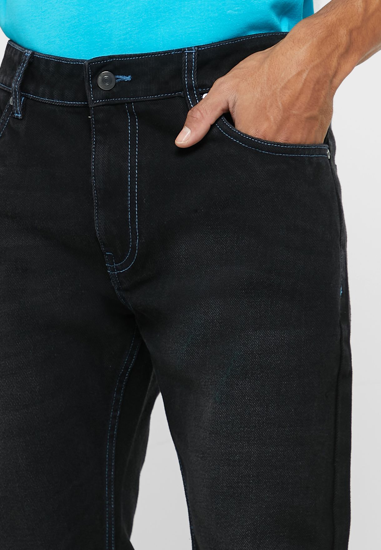 Washed Pocket Jeans