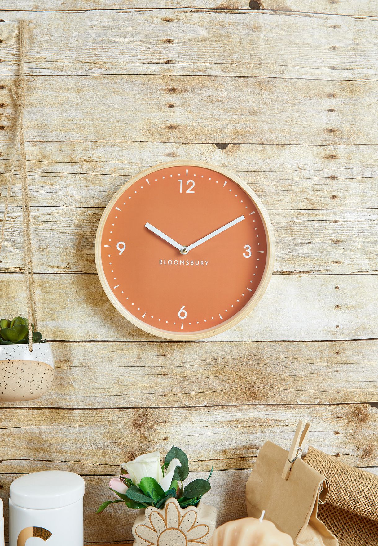 Vitus Orange Wood Wall Clock