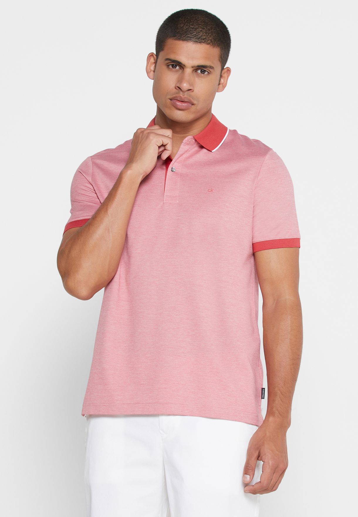 calvin klein pink polo shirt