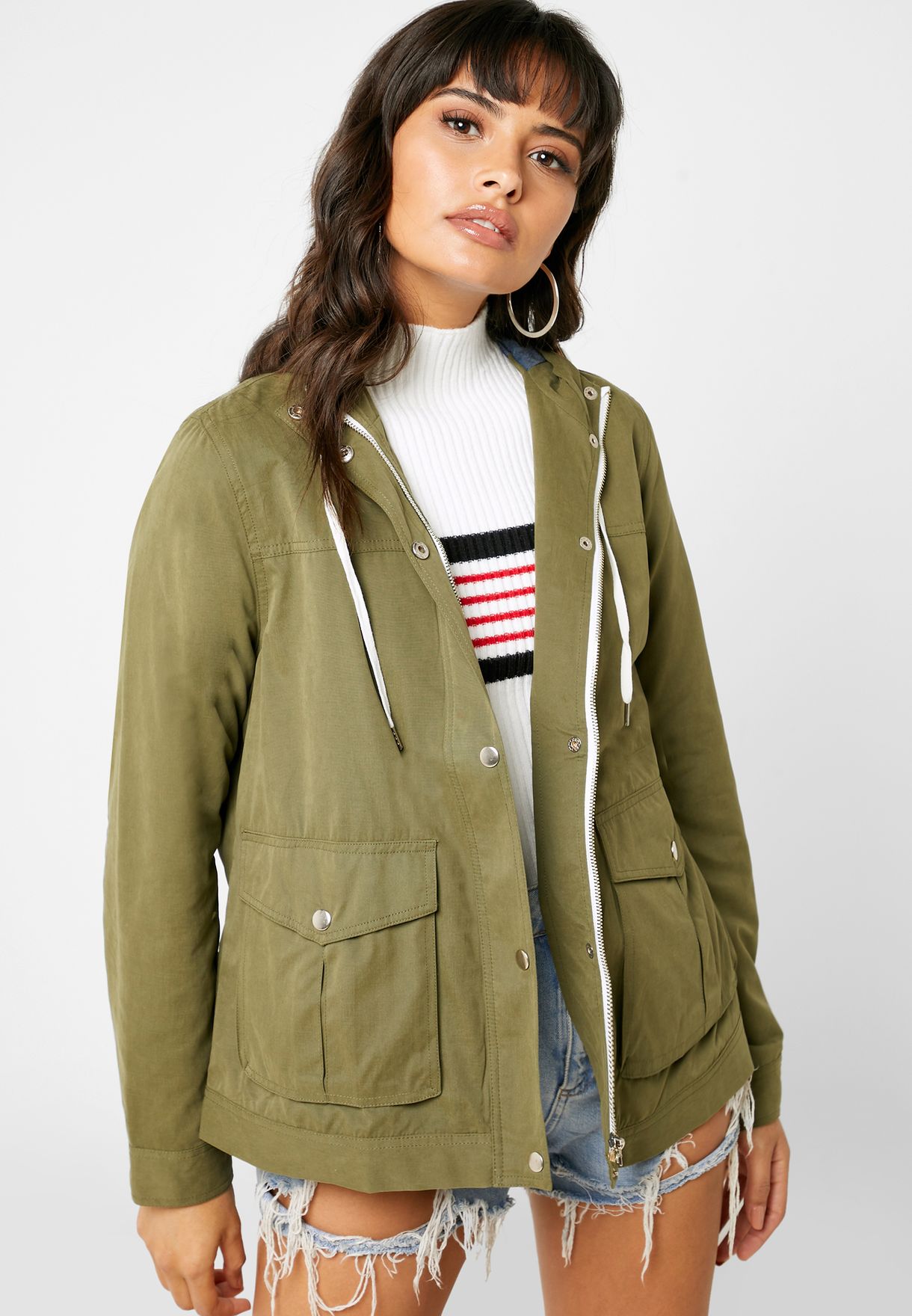 utility hooded jacket