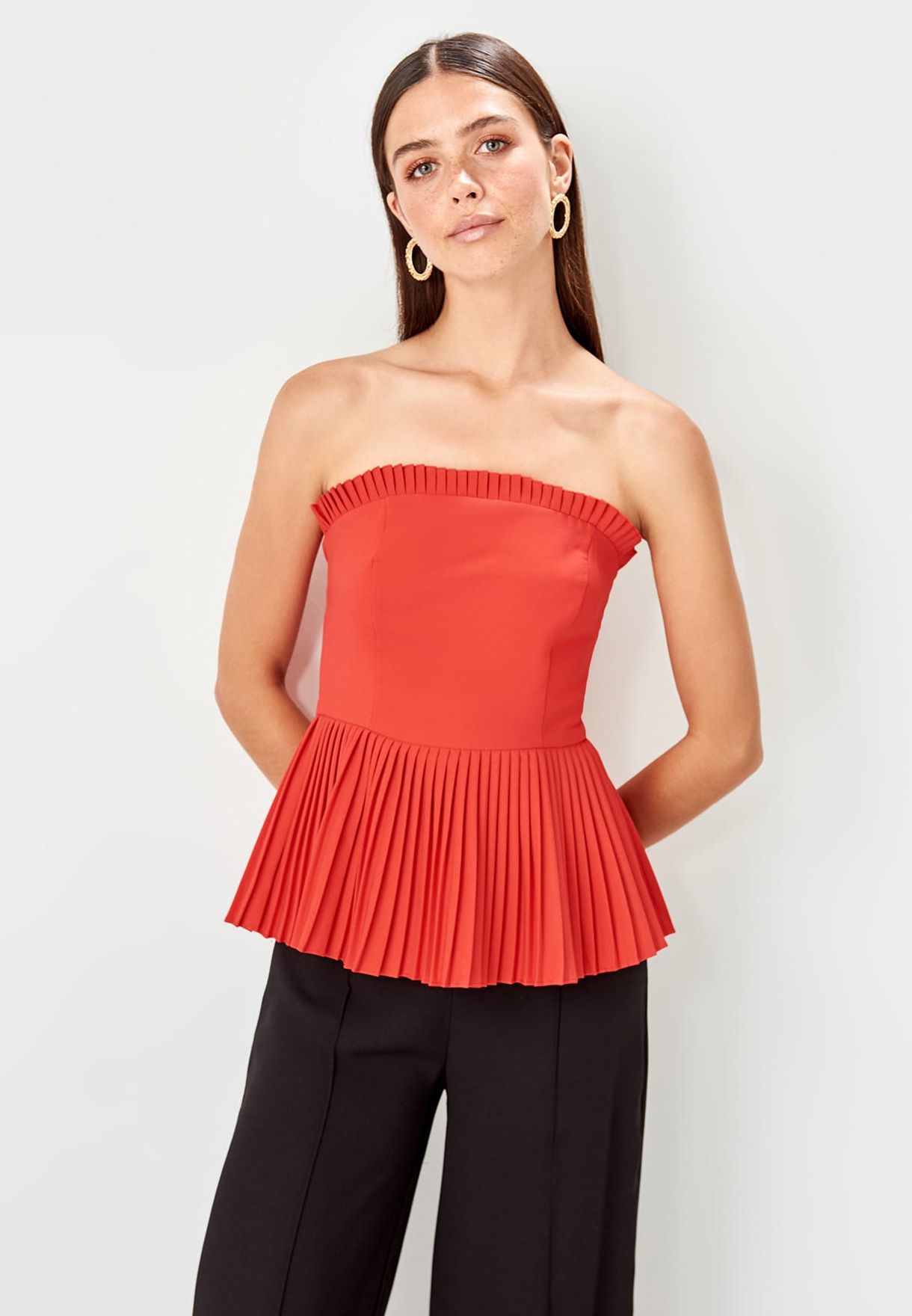 bandeau peplum top