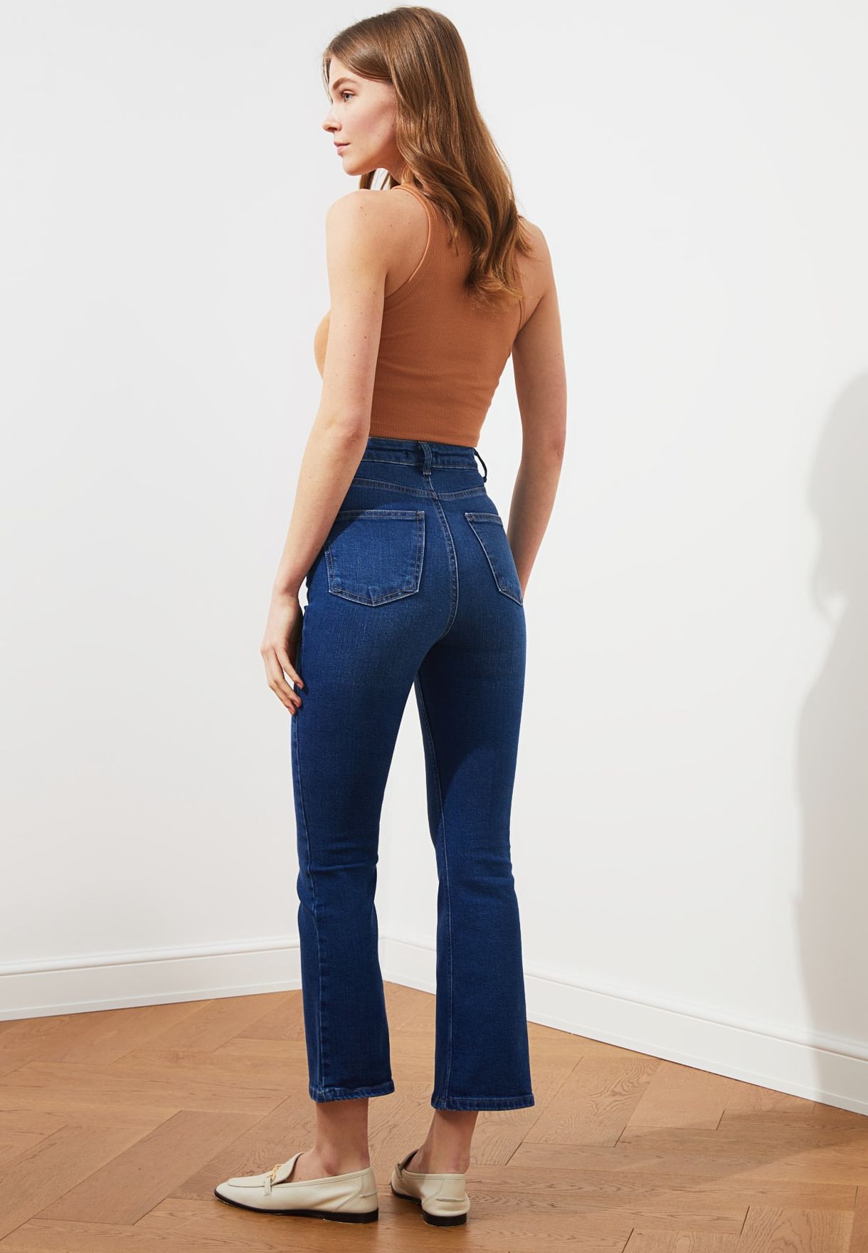 skinny flared jeans high waist