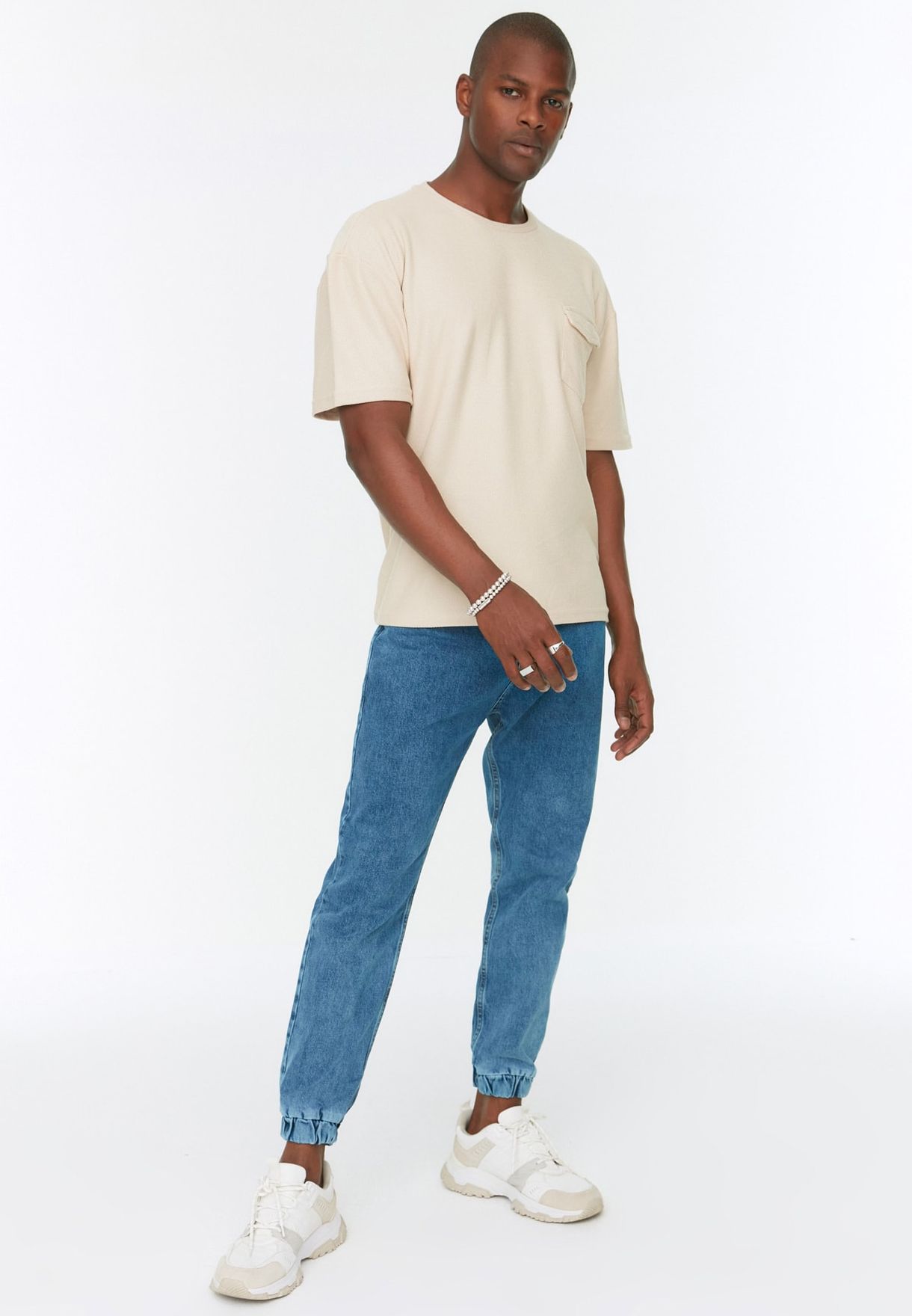 Mid Wash Relaxed Fit Jogg Jeans