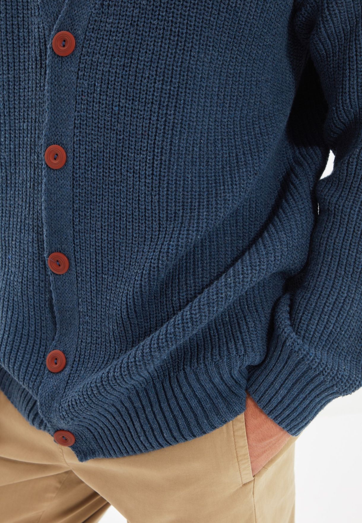 Button Detail Oversize Knitted Cardigan