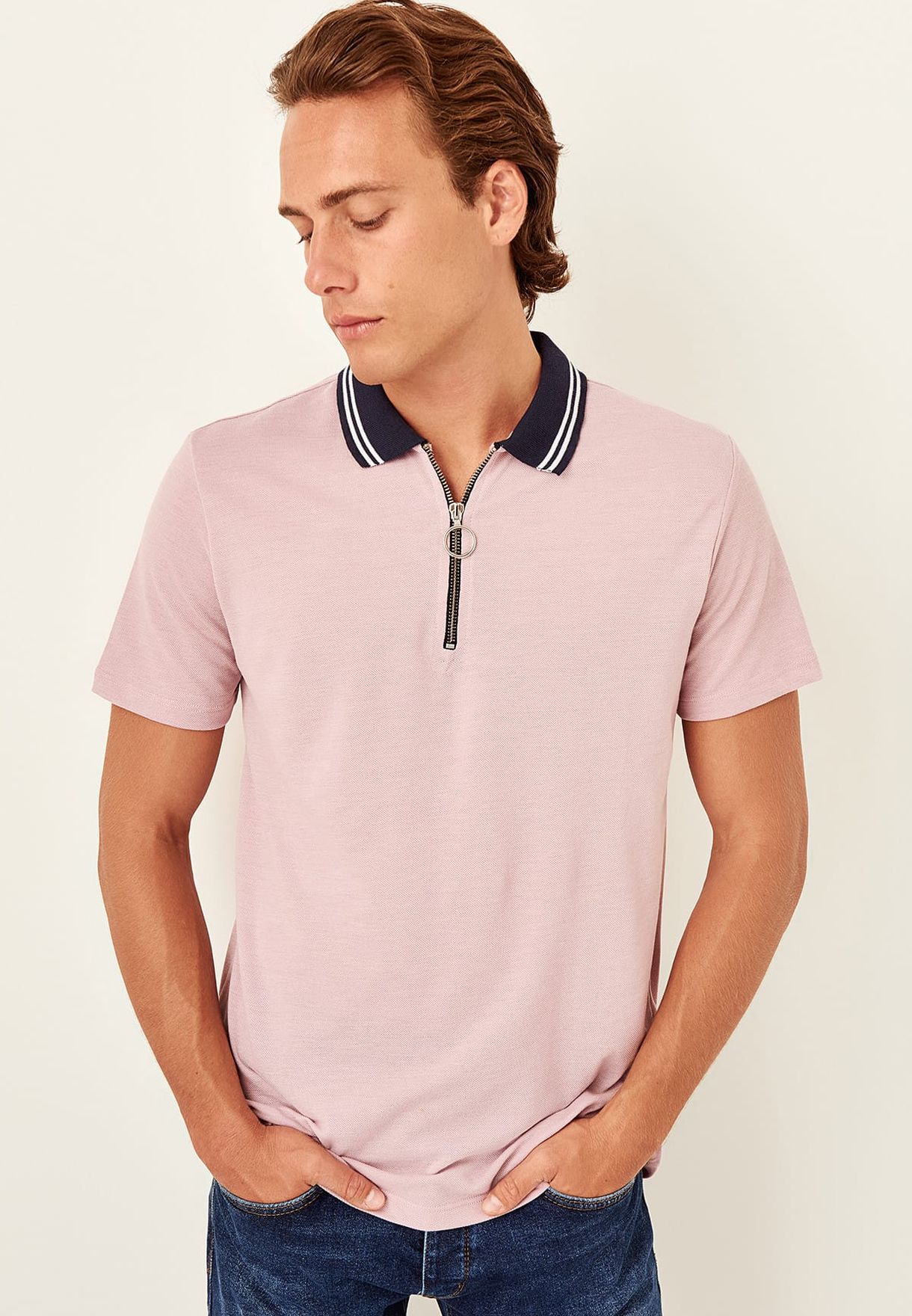 pink polo t shirt