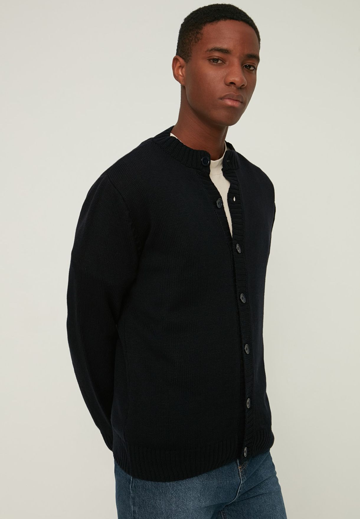 Knitted Button Detail Cardigan