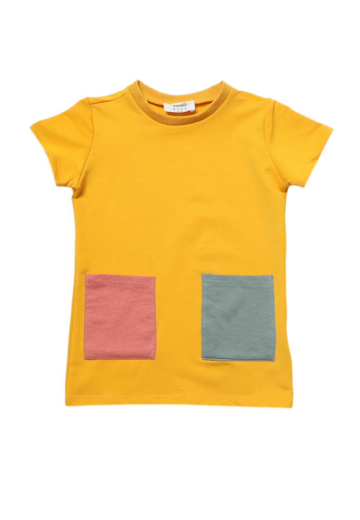 Kids Color Block Pocket Dress