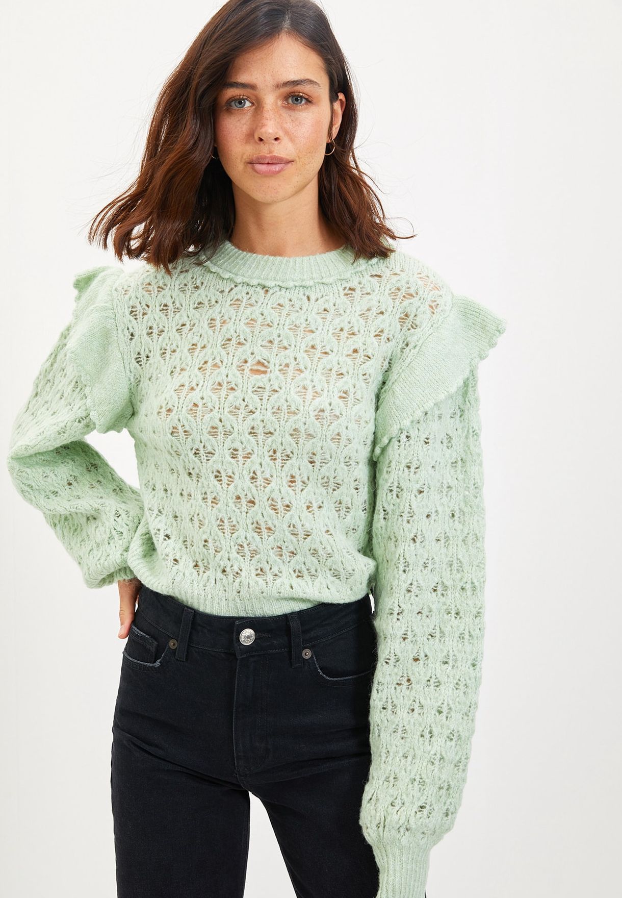 Balloon Sleeve Knitted Sweater