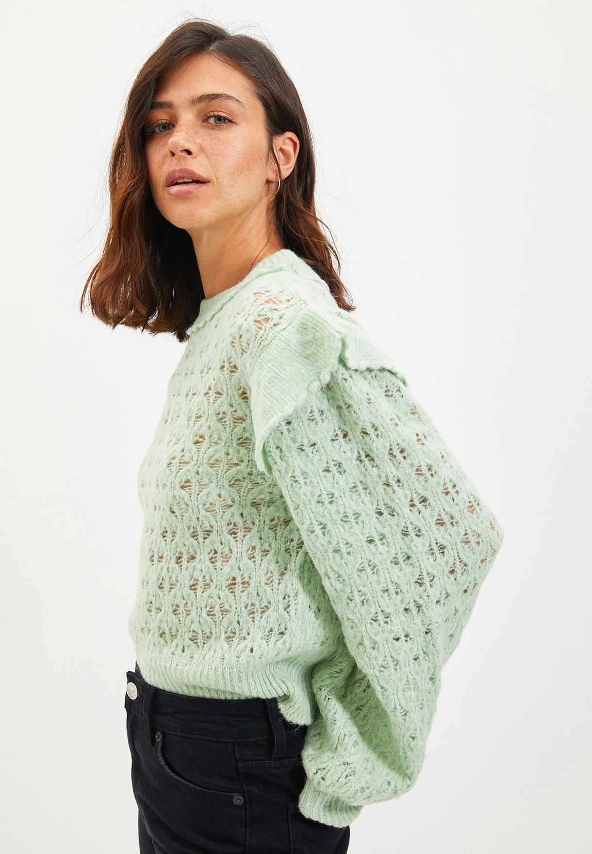 Balloon Sleeve Knitted Sweater