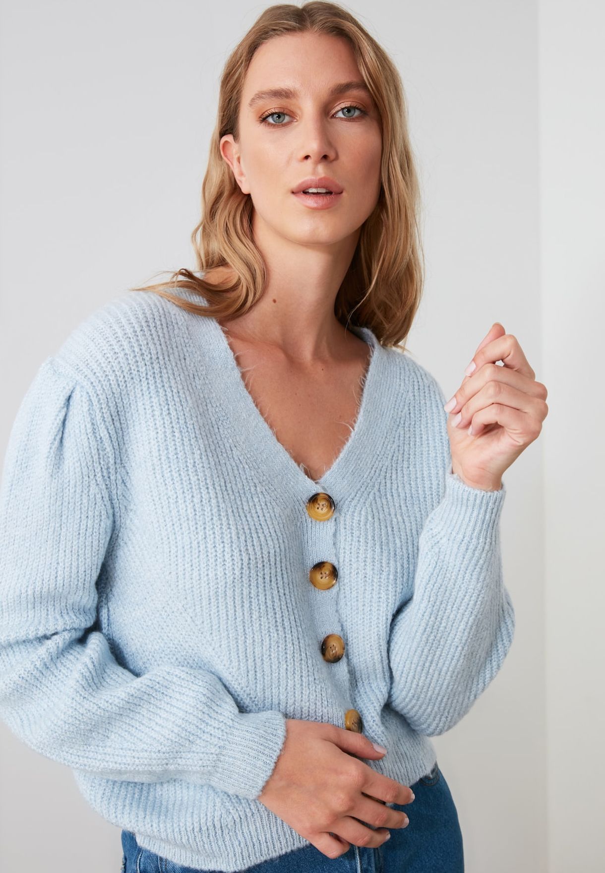 button down knitted cardigan