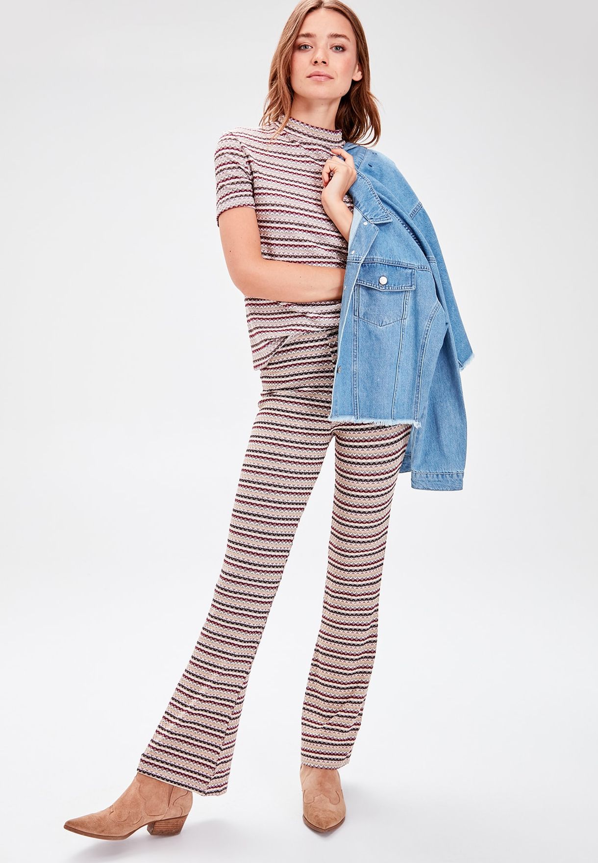 flared pants striped