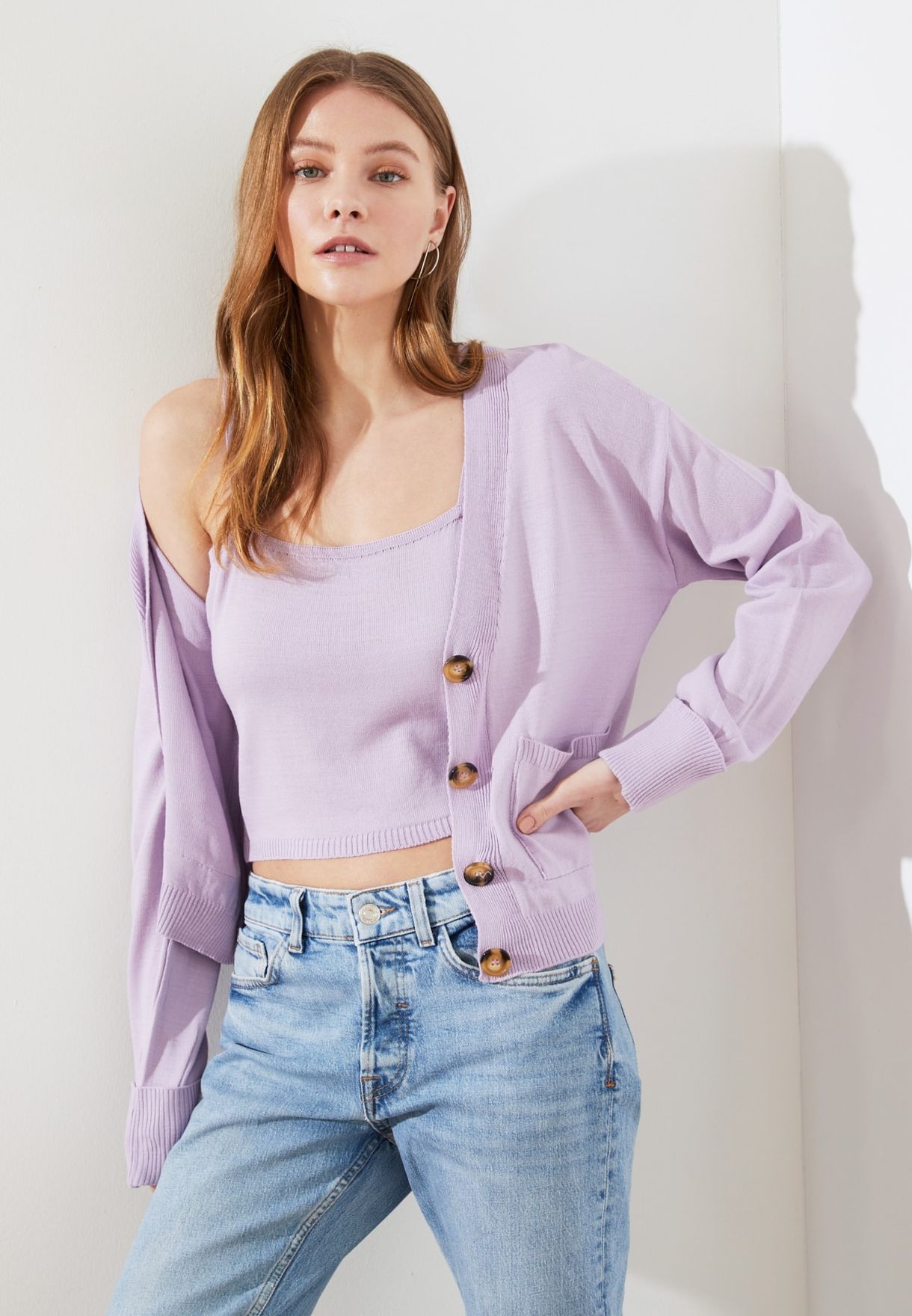 cardigan top set