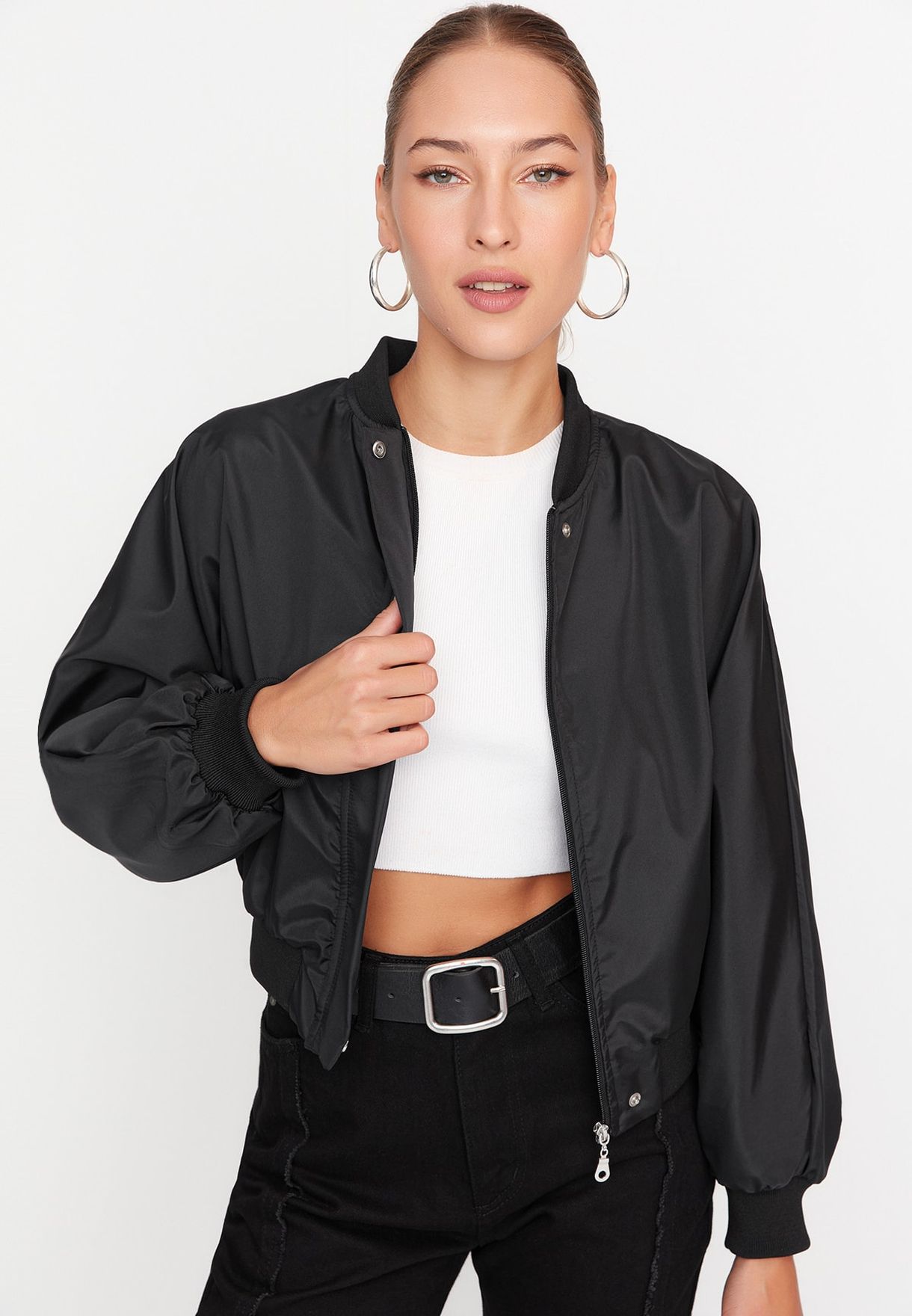 Buy Trendyol black Puff Sleeve Jacket for Women in Riyadh, Jeddah